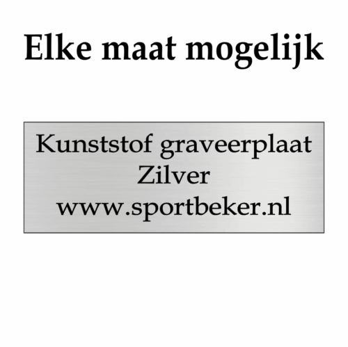 Graveerplaatje Kunststof Zilver Eigen formaat